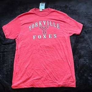 NFHS red T-shirt Yorkville Foxes large Men’s With logo short sleeve